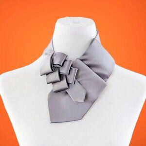 BNWT Ogsplosh Silk Ascot Scarf Unisex Size Short Red White Blue Stripes